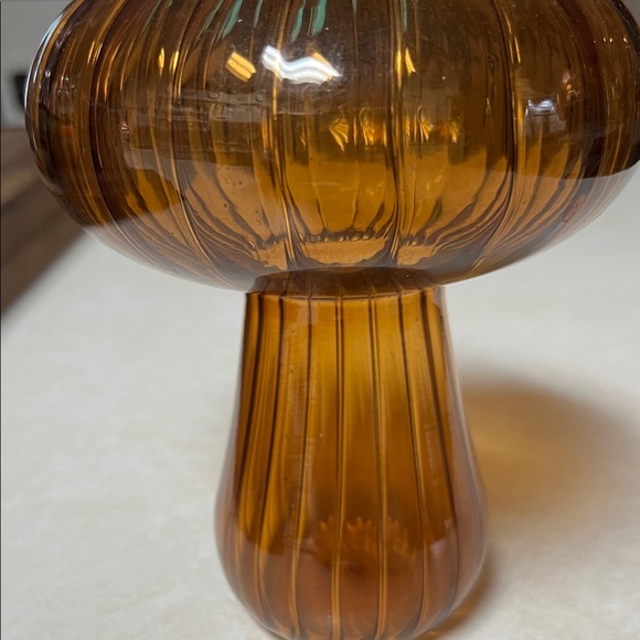 Amber Glass Mushroom Decor for plant - Picture 2 of 5